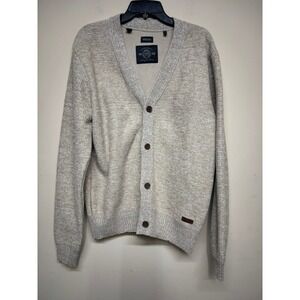 Buffalo David Bitton Cardigan Womens Medium Beige Button Front Knit Sweater